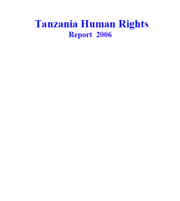 Tanzania Human Rights Report 2006